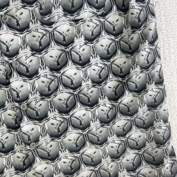 Vintage Southpole Short Sleeve Button Shirt Men's L y2k Psychedelic's AOP (READ) - Picture 6 of 16